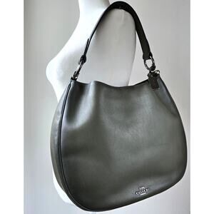 Coach Black and Gray Leather Shoulder Bag
